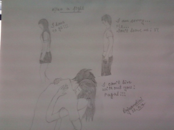Pencil Sketch Of A Love Story - DesiPainters.com