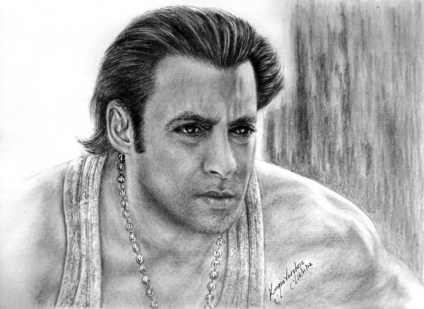 Pencil Sketch Of Actor Salman Khan - DesiPainters.com