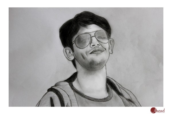 Self Portrait Sketch By Anand Desai - DesiPainters.com