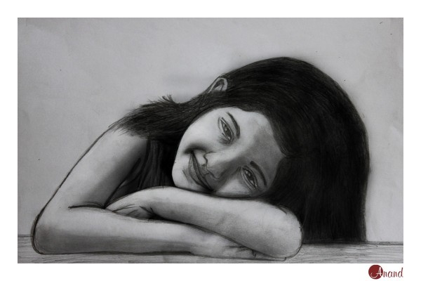 Sketch Of A Girl Child By Anand