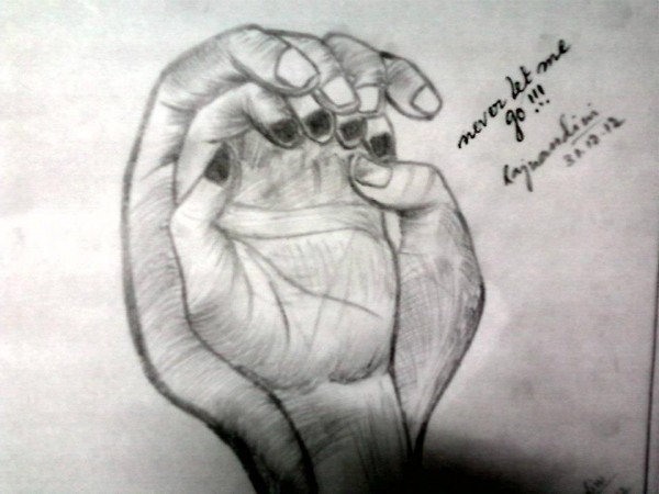 Pencil Sketch Of Hands By Rajnandini Maiti