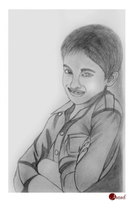 Pencil Sketch Of A Smiling Boy - DesiPainters.com