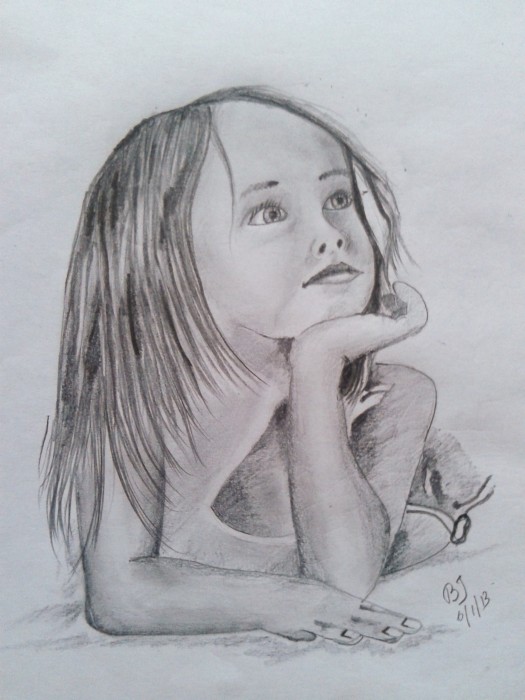 Pencil Sketch Of A Baby Girl