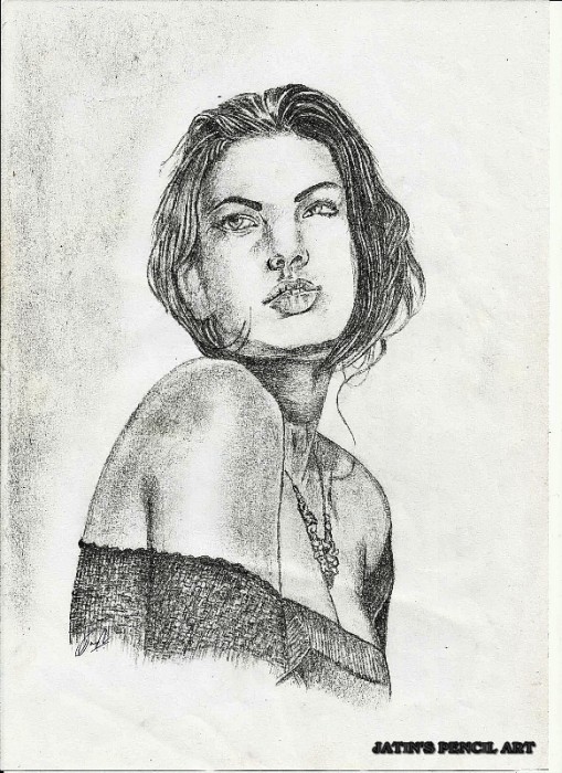 Sketch Of A Girl By Jatin - DesiPainters.com