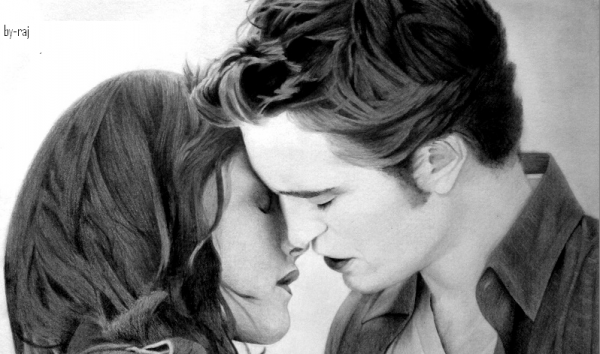 Sketch Of Twilight Couple - DesiPainters.com
