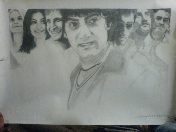 Sketch Of Poster Rang De Basanti Movie