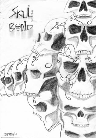 Pencil Sketch Of Skull Bond - DesiPainters.com