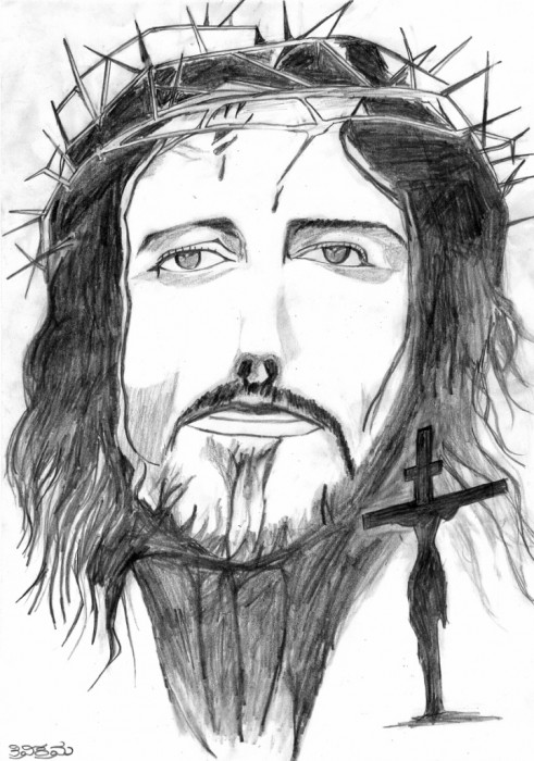 Pencil Sketch Of Jesus Christ - DesiPainters.com