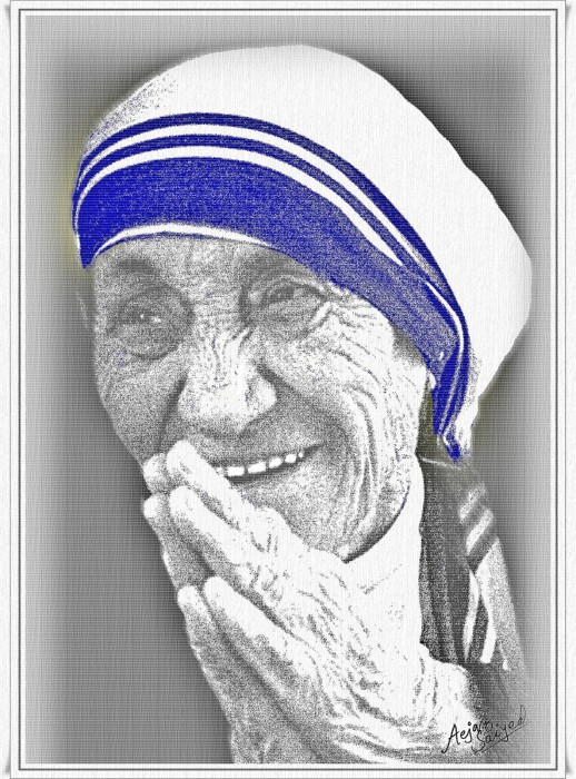 Digital Painting Of Mother Teresa - DesiPainters.com