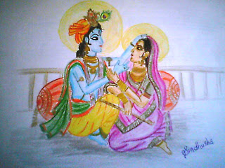 Painting Of Shri Radha & Krishna - DesiPainters.com