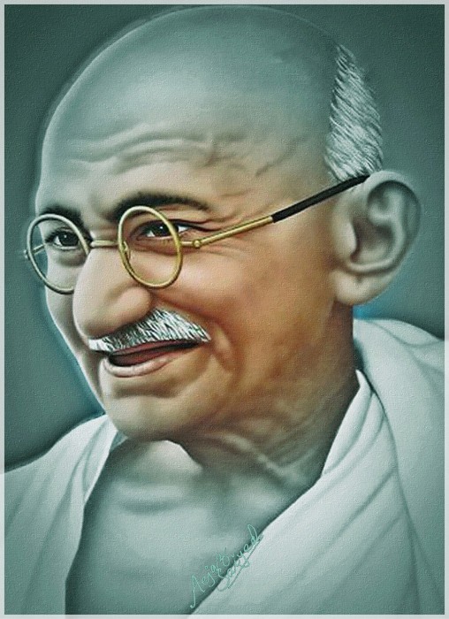 Digital Painting Of Gandhi Ji