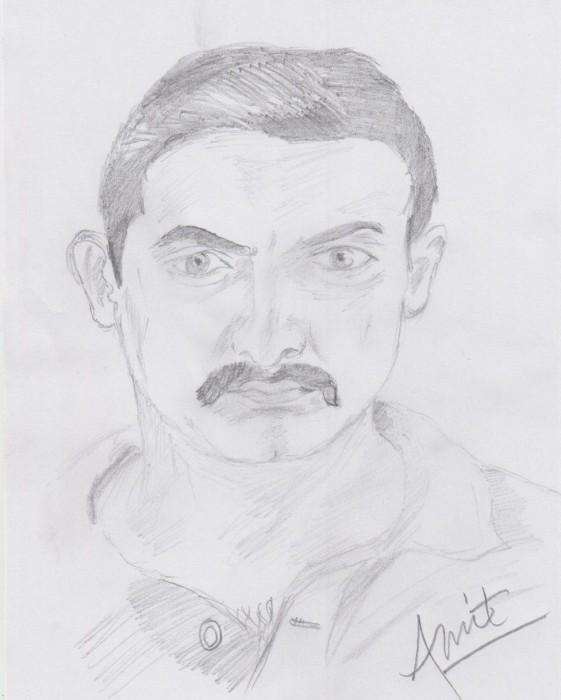 Sketch Of Aamir Khan In Talash Movie - DesiPainters.com