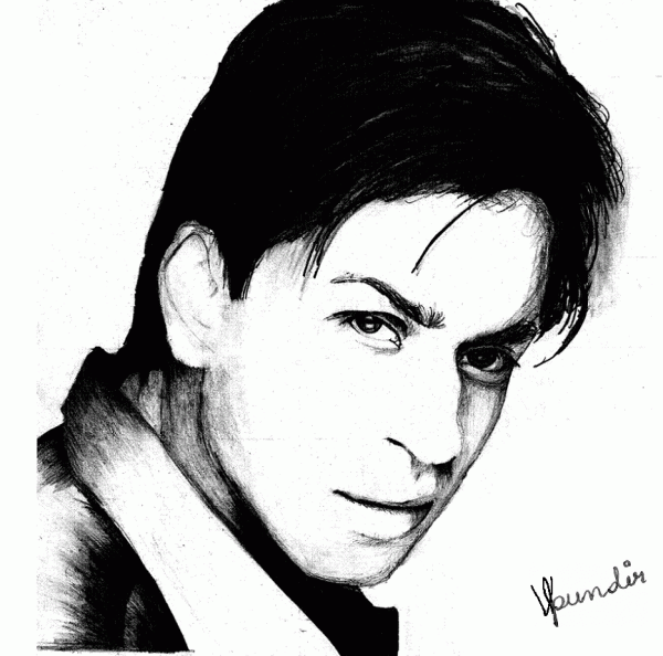 Sketch Of Actor Shahrukh Khan - DesiPainters.com