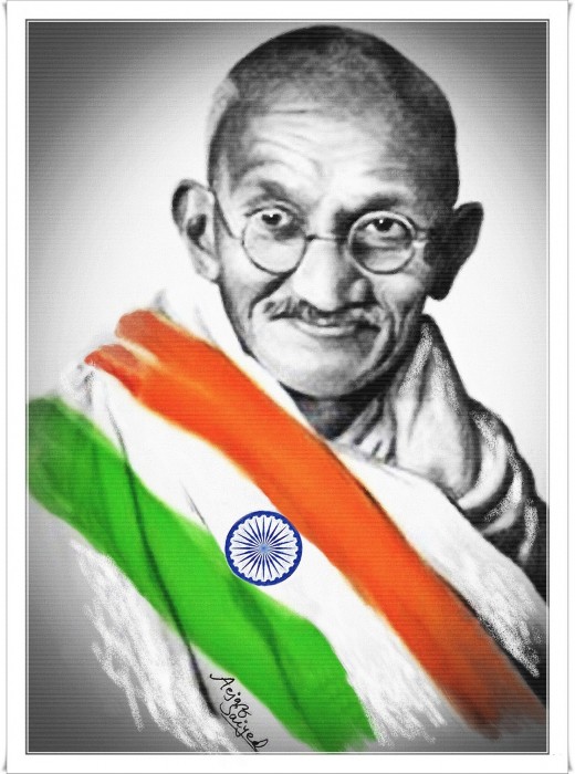 Digital Sketch Of Mahatma Gandhi - DesiPainters.com