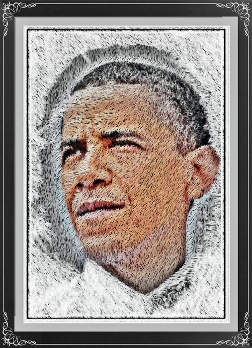 Digital Painting Of Barak Obama