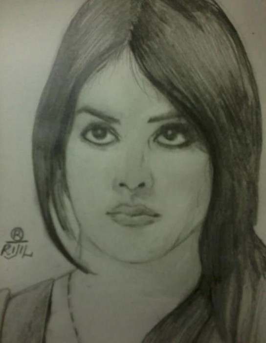 Sketch Of Indian Actress Genelia D’souza - DesiPainters.com