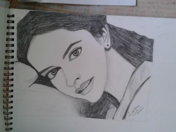 Pencil Sketch Of Actress Deepika Padukone
