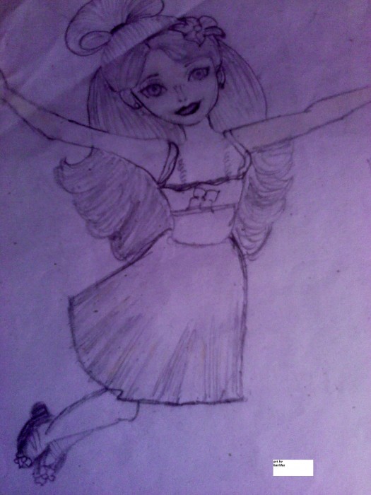 Sketch Of A Fairy Girl By Haritha - DesiPainters.com