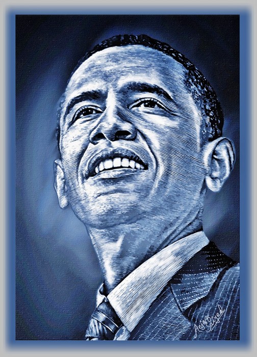 Digital Painting Of Barack Obama - DesiPainters.com