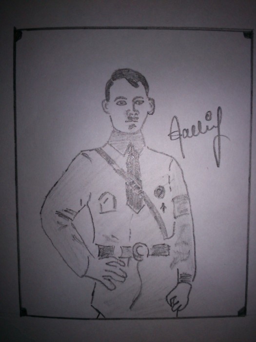 Crayon Painting Of Adolf Hitler - DesiPainters.com