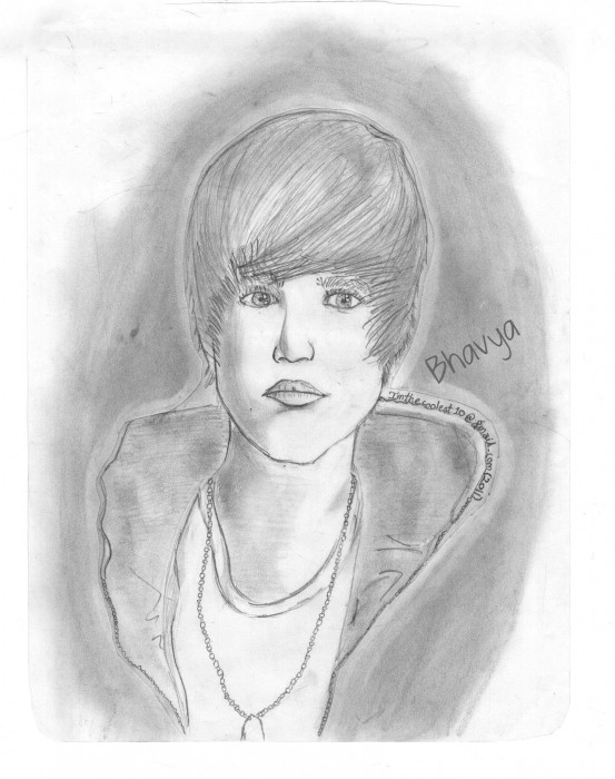 Pencil Sketch Of Justin Bieber - DesiPainters.com