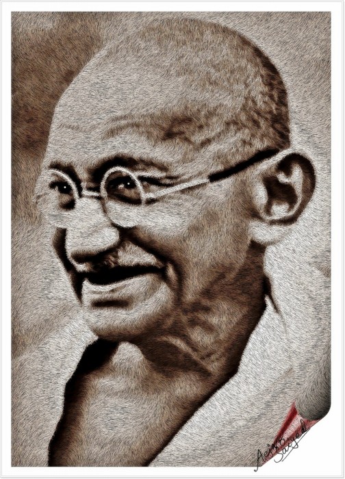 Digital Painting Of Mahatma Gandhi - DesiPainters.com