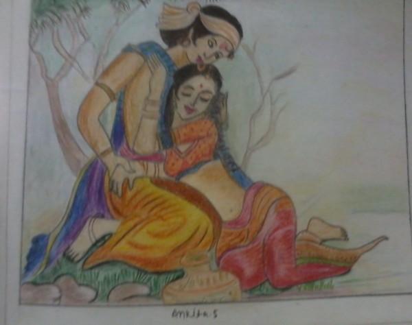 Painting Of True Love Couple - DesiPainters.com