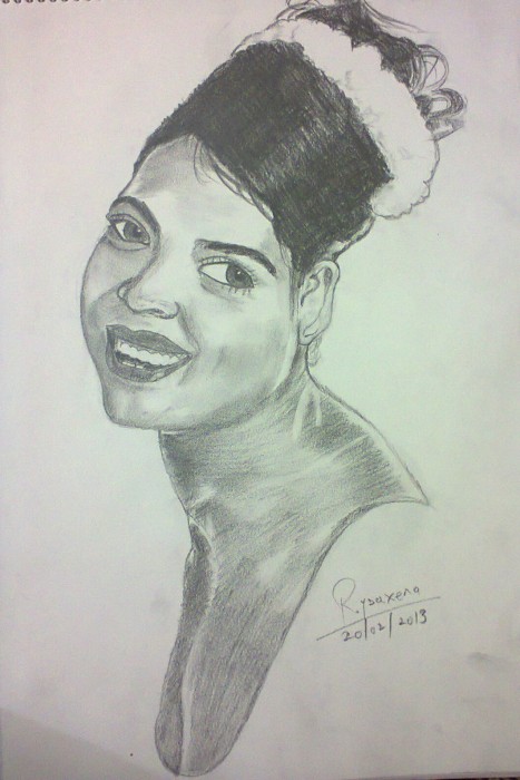 Pencil Sketch Of A Girl By Rachana