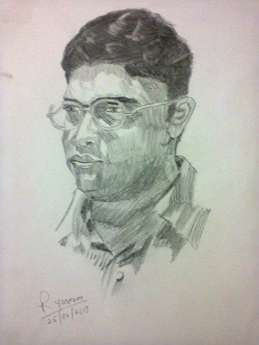 Pencil Sketch Of A Mature Man - DesiPainters.com