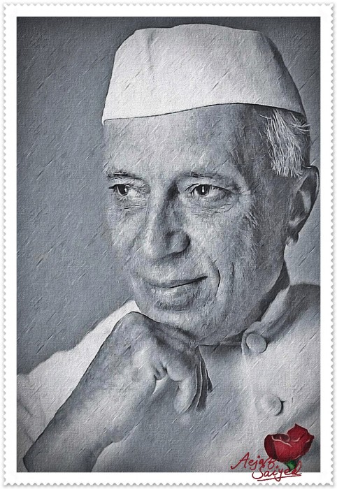Digital Sketch Of Jawaharlal Nehru Ji - DesiPainters.com
