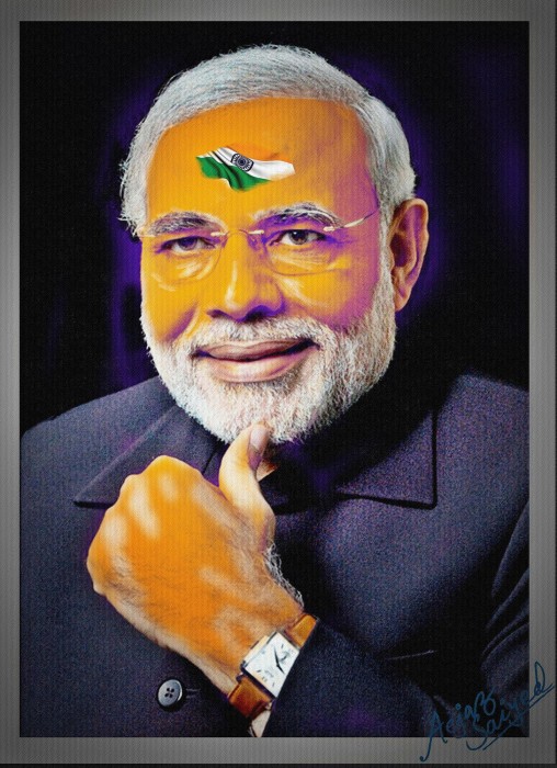 Digital Painting Of Narendra Modi Ji