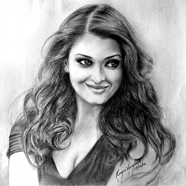 Sketch Of Actress Aishwarya Rai