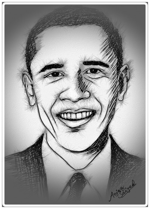 Painting Of USA President Barack Obama