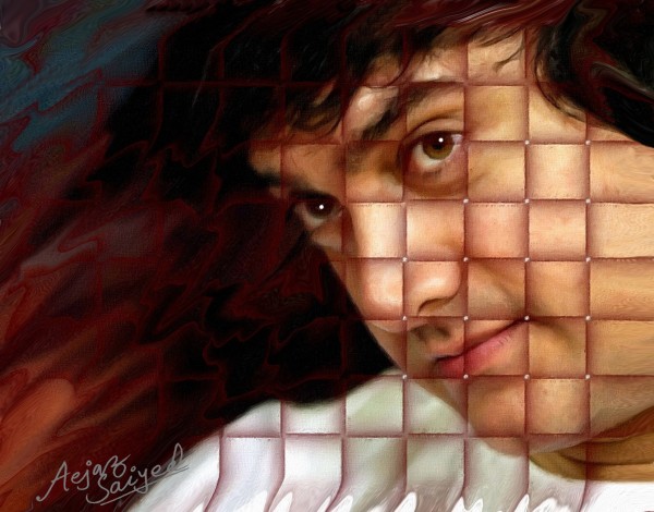 Painting Of Bollywood Star Aamir Khan - DesiPainters.com