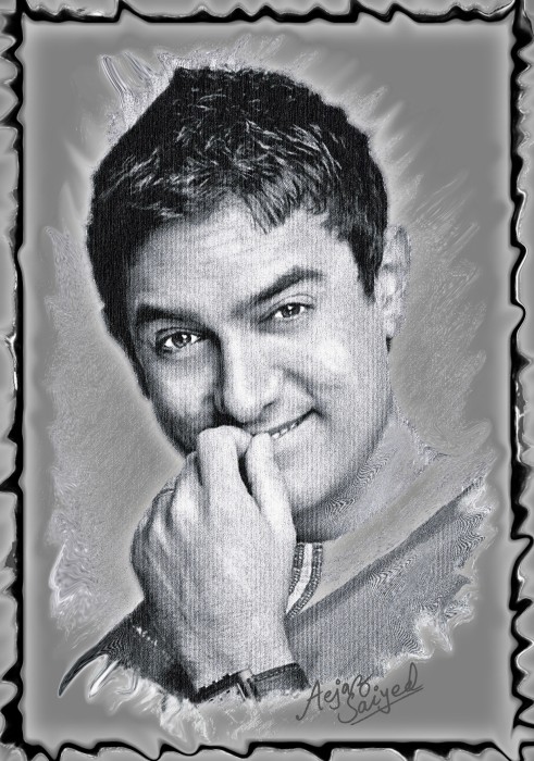 Digital Painting Of Actor Aamir Khan - DesiPainters.com