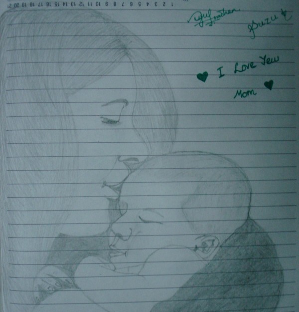 Pencil Sketch Of A Mother