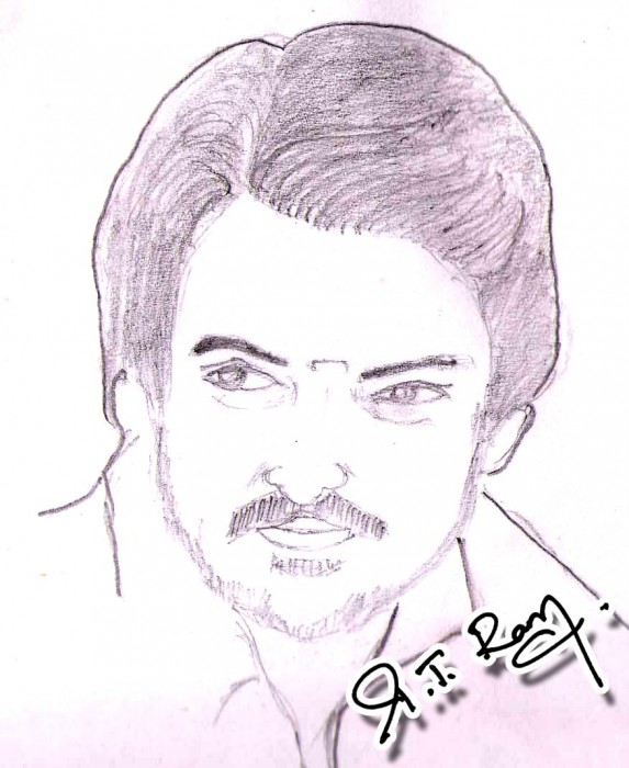 Sketch Of Tamil Actor Nakul - DesiPainters.com