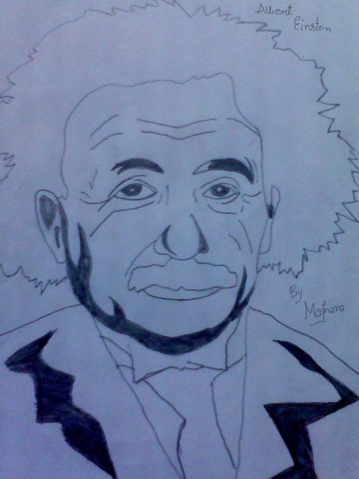Pencil Sketch Of Albert Einstein - DesiPainters.com