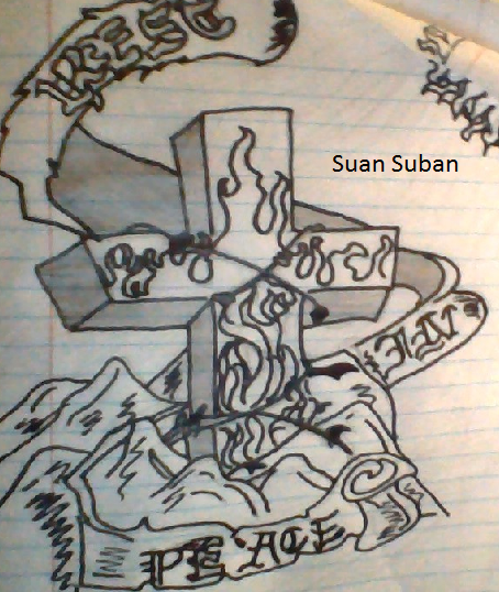 Sketch Of Cross By Suan Suban