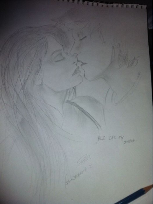 Pencil Sketch Of A Lover Couple