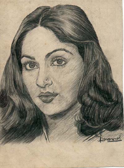Pencil Sketch Of Actress Rati Agnihotri