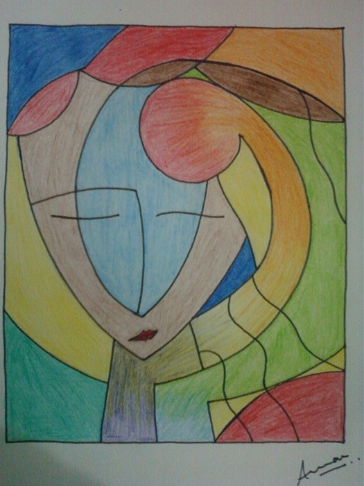Pencil Colors Abstract Painting