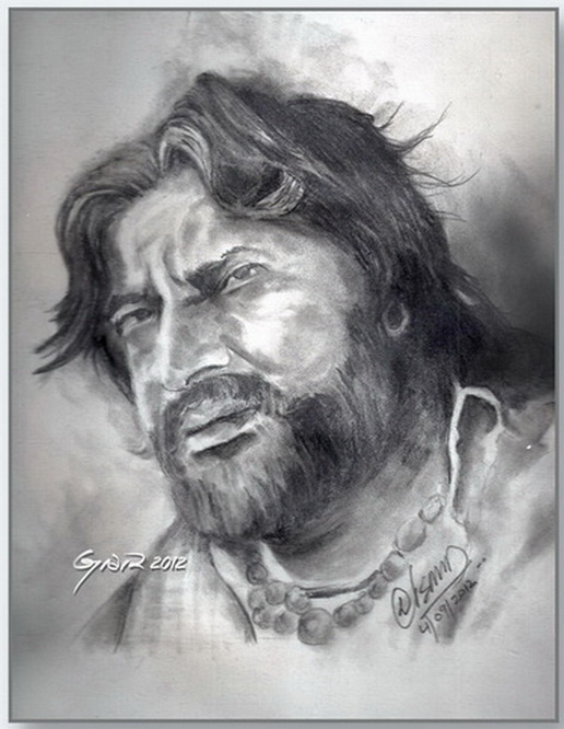 Pencil Sketch Of Actor Pran