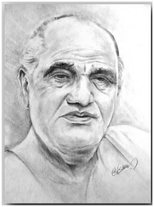 Sketch Of Shri Om Prakash By Sagar