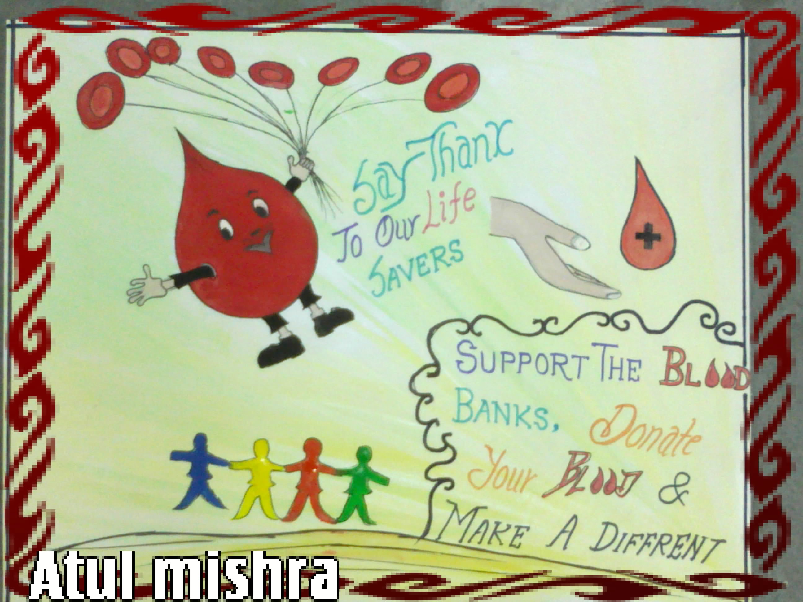 Drawing and painting competition by Europial Youth Society on 14 June 2021  ( Blood Donation Day ) – Kendriya Vidyalaya IIIT Jhalwa, Prayagraj