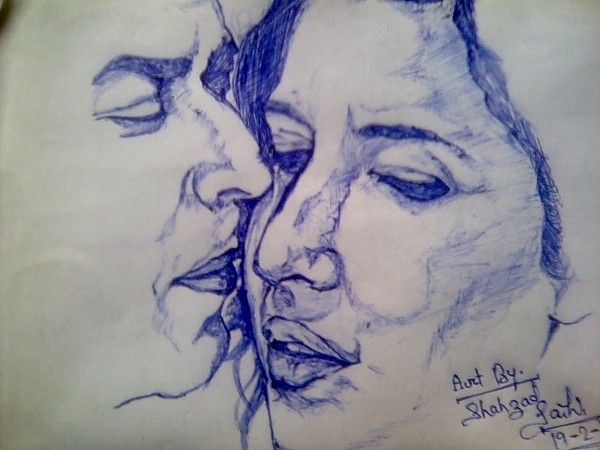 Painting Of Shahrukh Khan With Katrina - DesiPainters.com