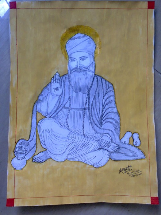 Pencil Sketch Of Guru Nanak Dev Ji