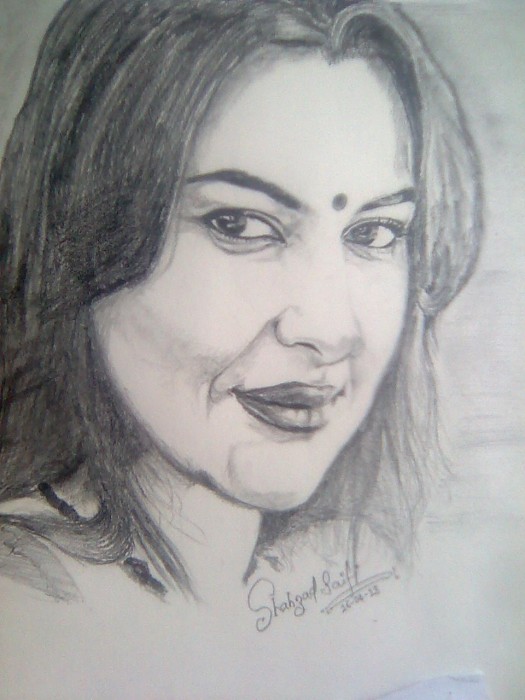 Pencil Sketch Of Actress Sonakshi Sinha