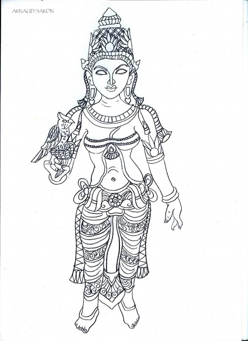 Digital Sketch Of Parvati By Saron Arnaud | DesiPainters.com