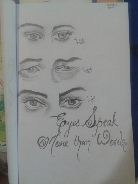 Pencil Sketch Of Eyes By Anjali - DesiPainters.com